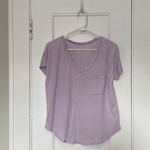 Lilac V-Neck Short Sleeve Women's Tee